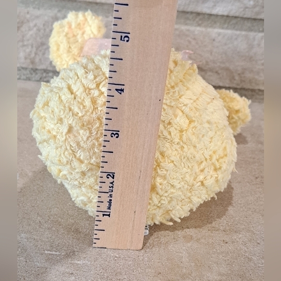 Vintage Terry Cloth Cat Plush Toy Stuffed Animal Embroidered Yellow Bow Collect - Picture 2 of 12